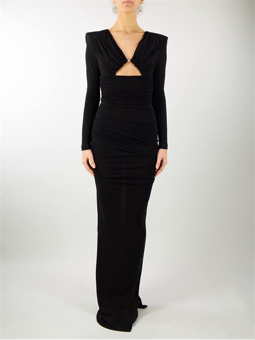 Red carpet dress in draped jersey with cut-out Elisabetta Franchi ELISABETTA FRANCHI | abito | AB52942E2110